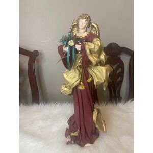 Vintage Dillard's Trimmings‎ 14" Fabric-Mache Pencil Angel